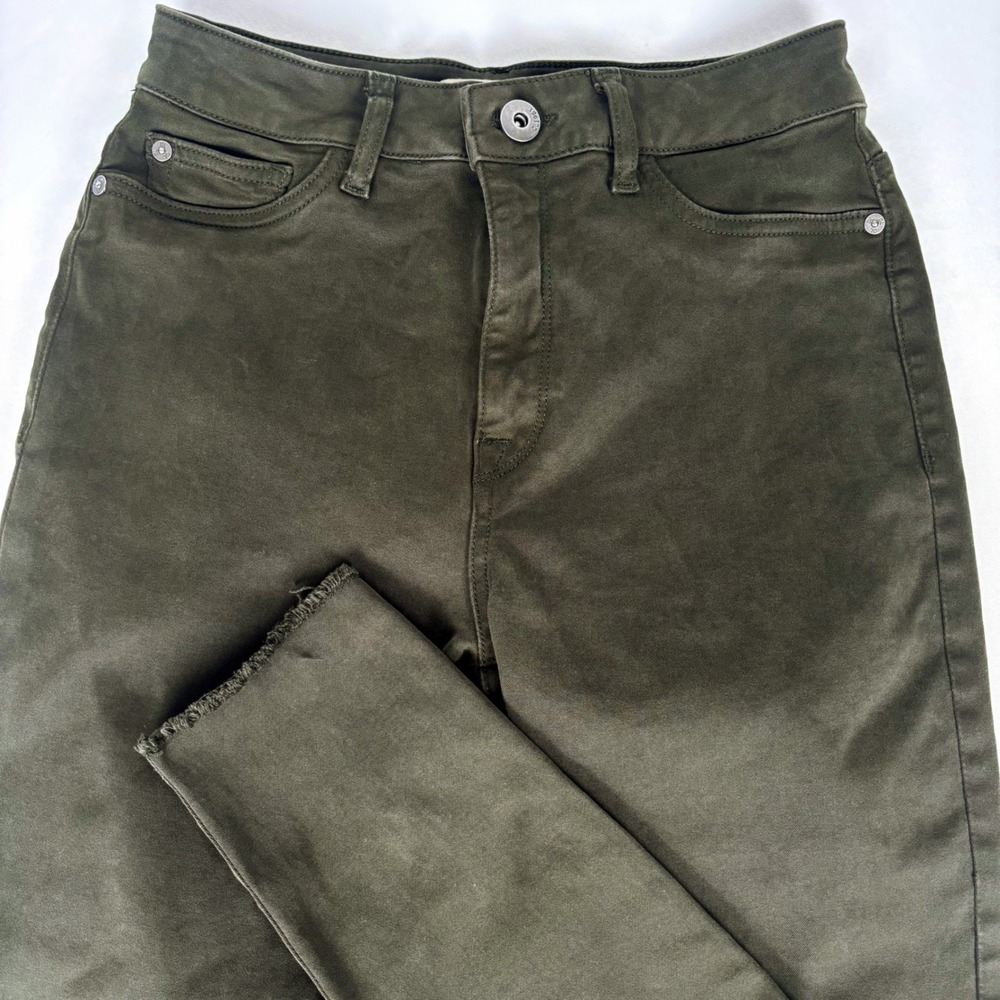 DL1961 x Jessica Alba No. 2 Trimtone Ankle Skinny Jeans Grassland Green Sz 28